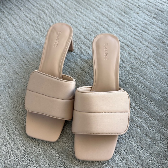 Open Edit Cava Slide Sandal Nude 9 - Picture 3 of 3